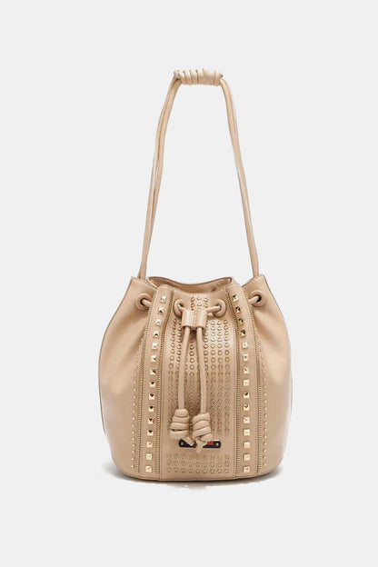 Beige Studded Bucket Bag from PinkyBelles Shop