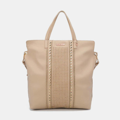 Beige Studded Large Tote Bag from PinkyBelles Shop