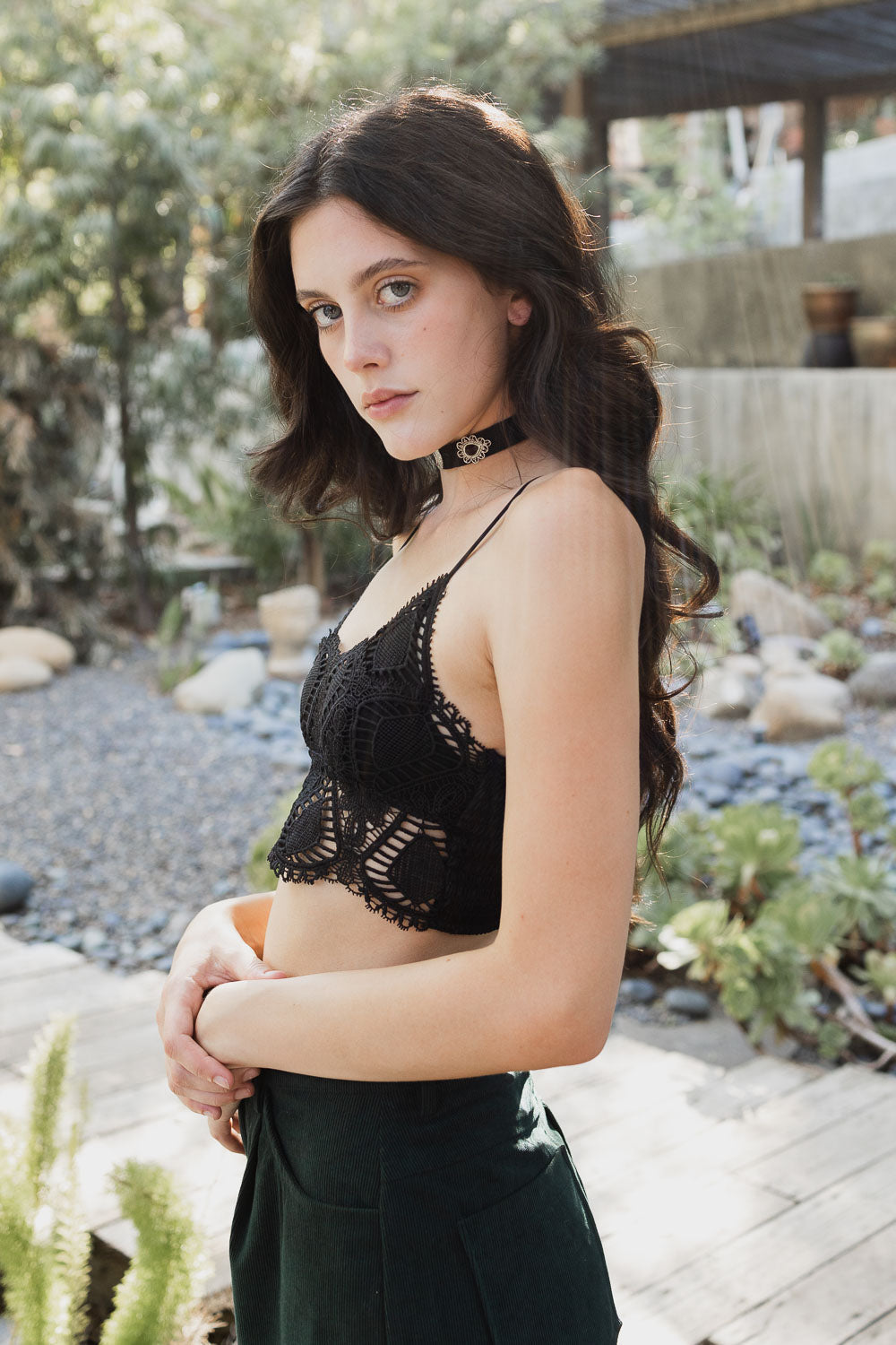 Black Crochet Bralette Crop Top from PinkyBelles Shop