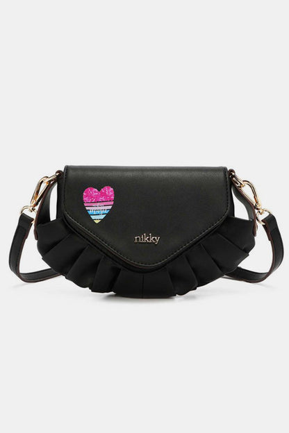 Black Graphic Small Crossbody Bag from PinkyBelles Shop