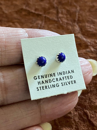 Blue Lapis Stud Earrings from PinkyBelles Shop