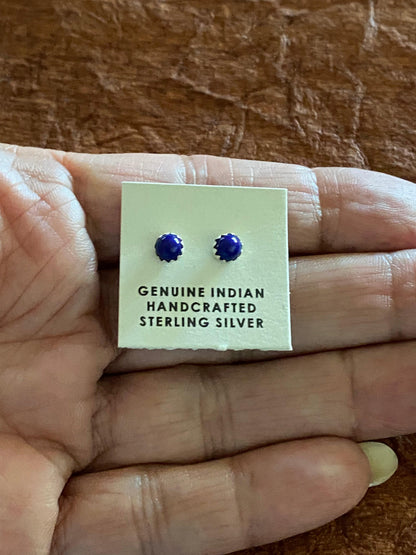 Blue Lapis Stud Earrings from PinkyBelles Shop