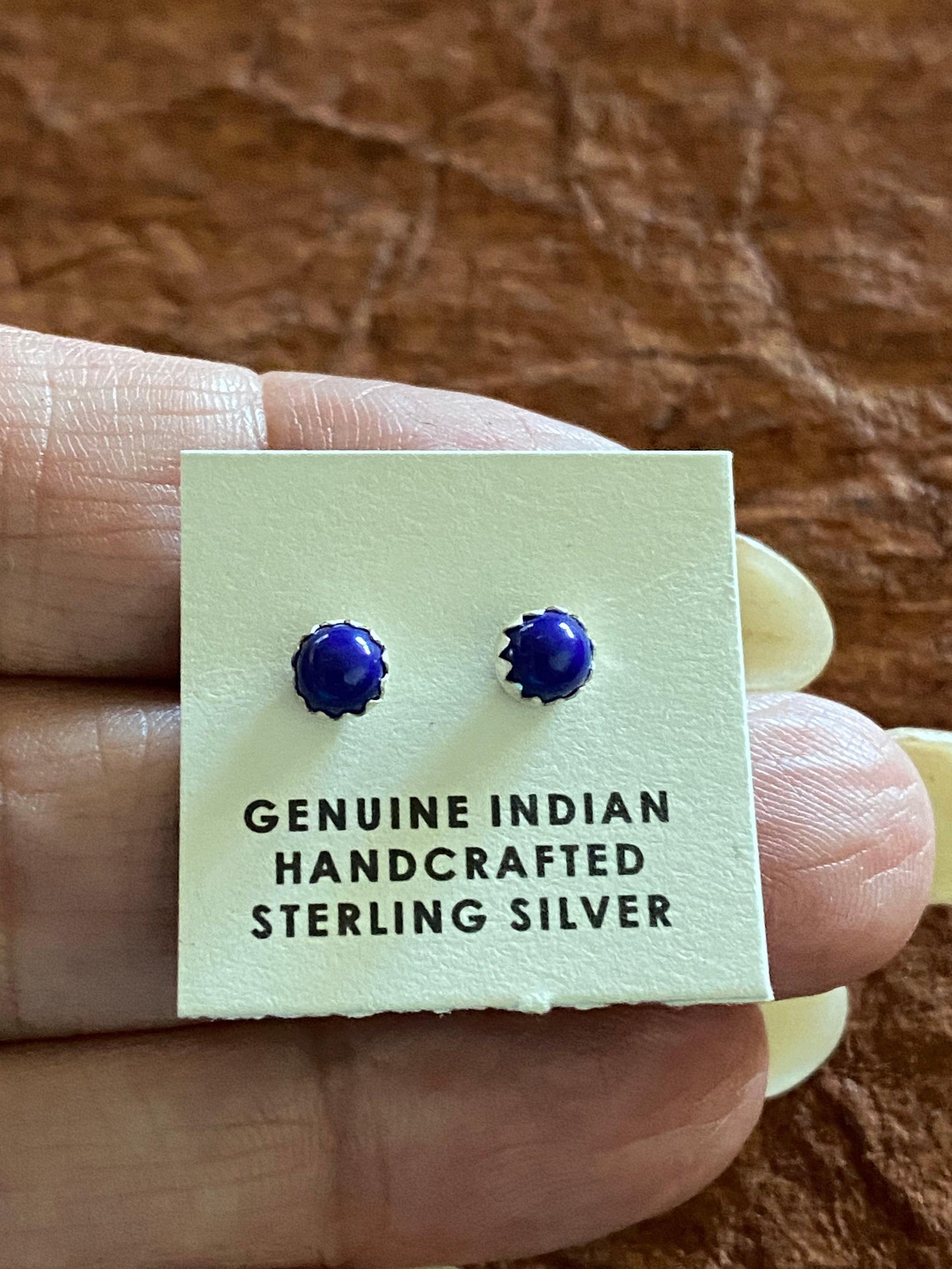 Blue Lapis Stud Earrings from PinkyBelles Shop