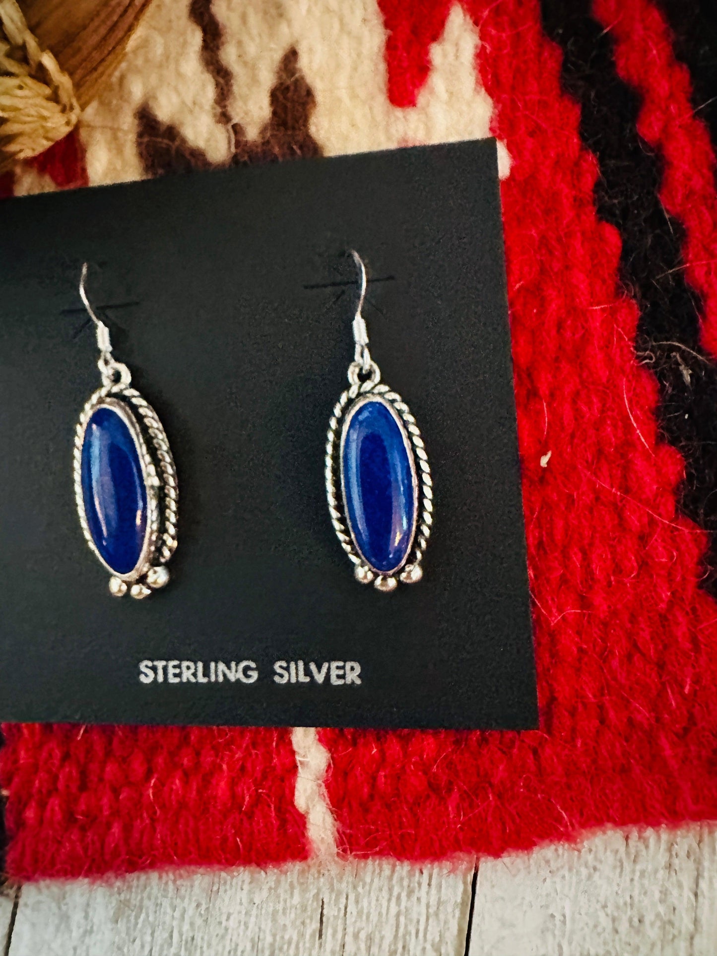 Blue Lapis Vintage Dangle Earrings from PinkyBelles Shop