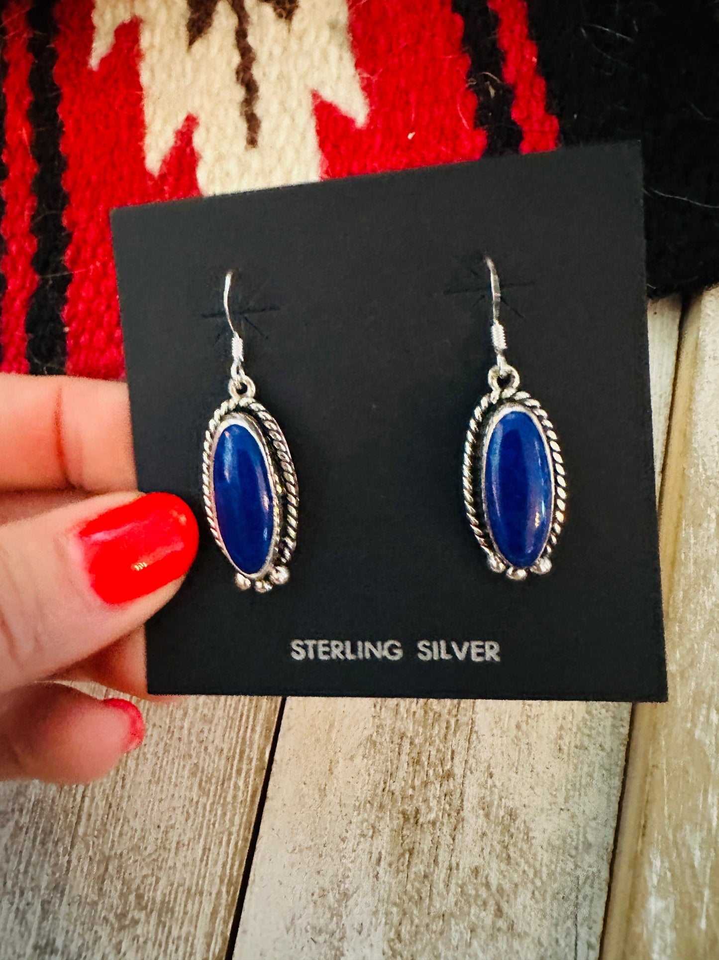 Blue Lapis Vintage Dangle Earrings from PinkyBelles Shop