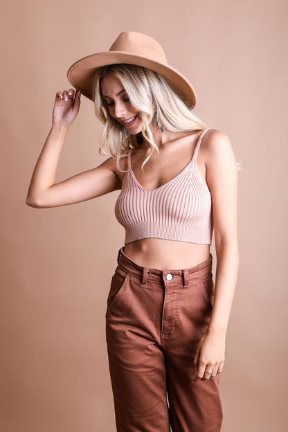 Blush Rib Knit Crop Top from PinkyBelles Shop