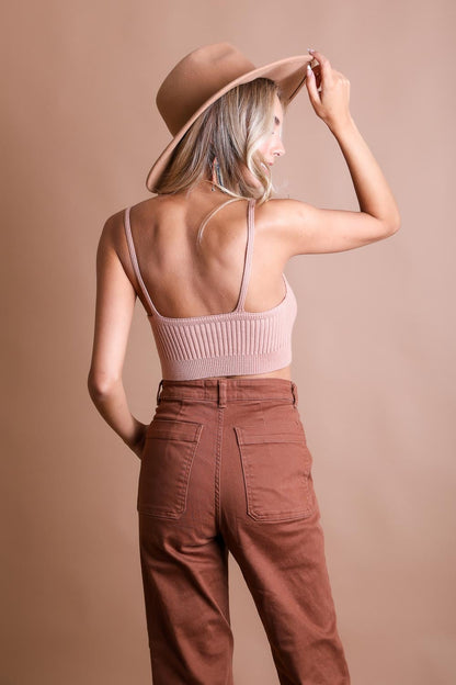 Blush Rib Knit Crop Top from PinkyBelles Shop