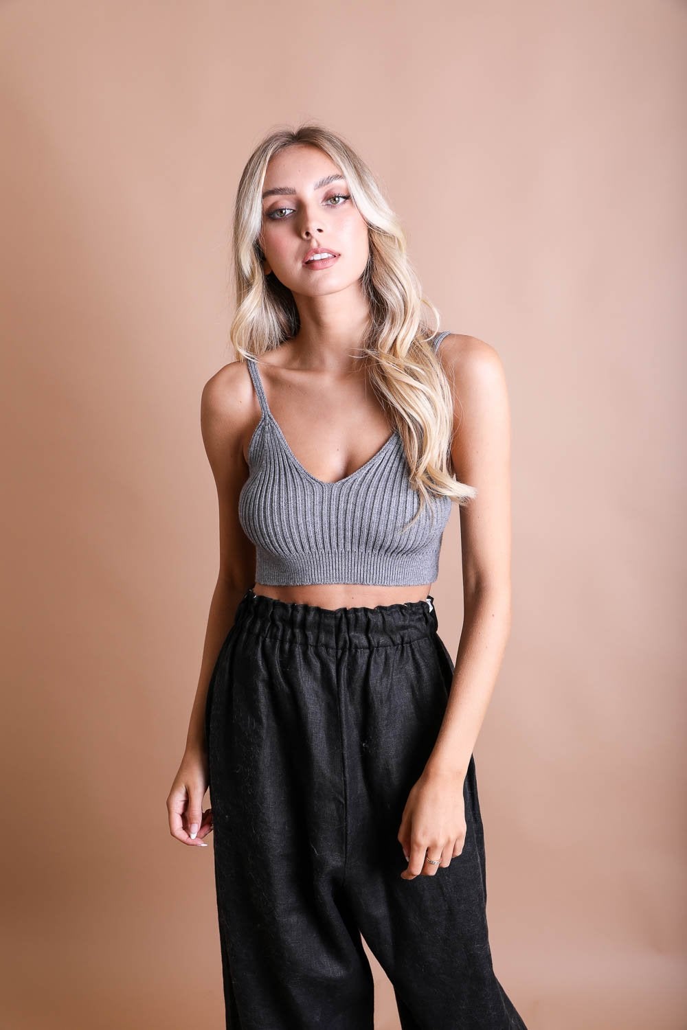 Blush Rib Knit Crop Top from PinkyBelles Shop