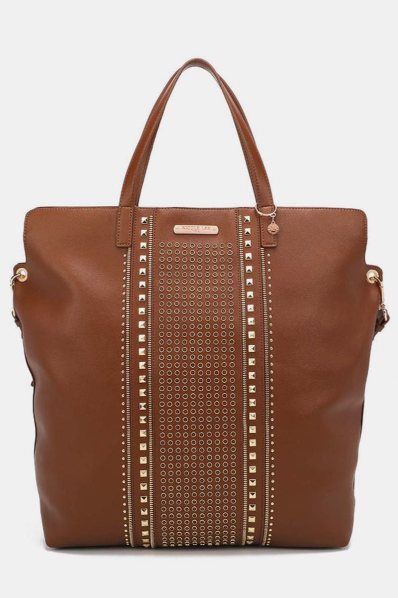 Brown Studded Large Tote Bag from PinkyBelles Shop