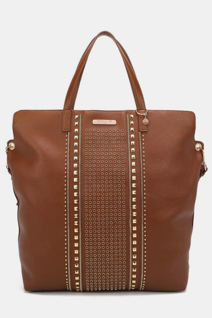 Brown Studded Large Tote Bag from PinkyBelles Shop