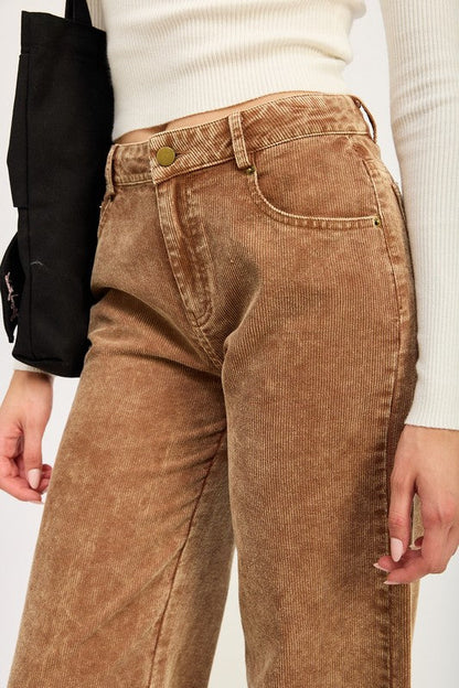 Camel Distressed Corduroy Pants from PinkyBelles Shop