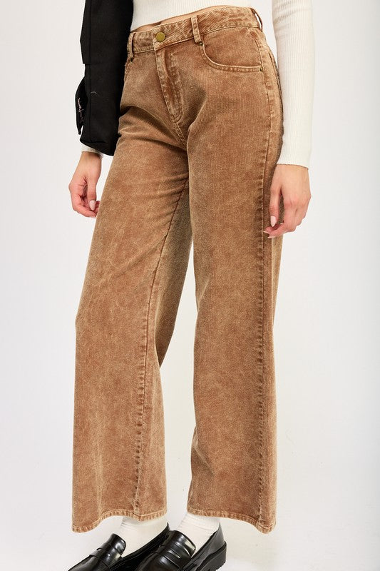 Camel Distressed Corduroy Pants from PinkyBelles Shop