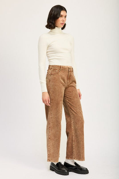 Camel Distressed Corduroy Pants from PinkyBelles Shop