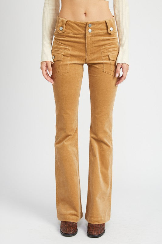 Camel Low Rise Bell Bottoms Pants from PinkyBelles Shop