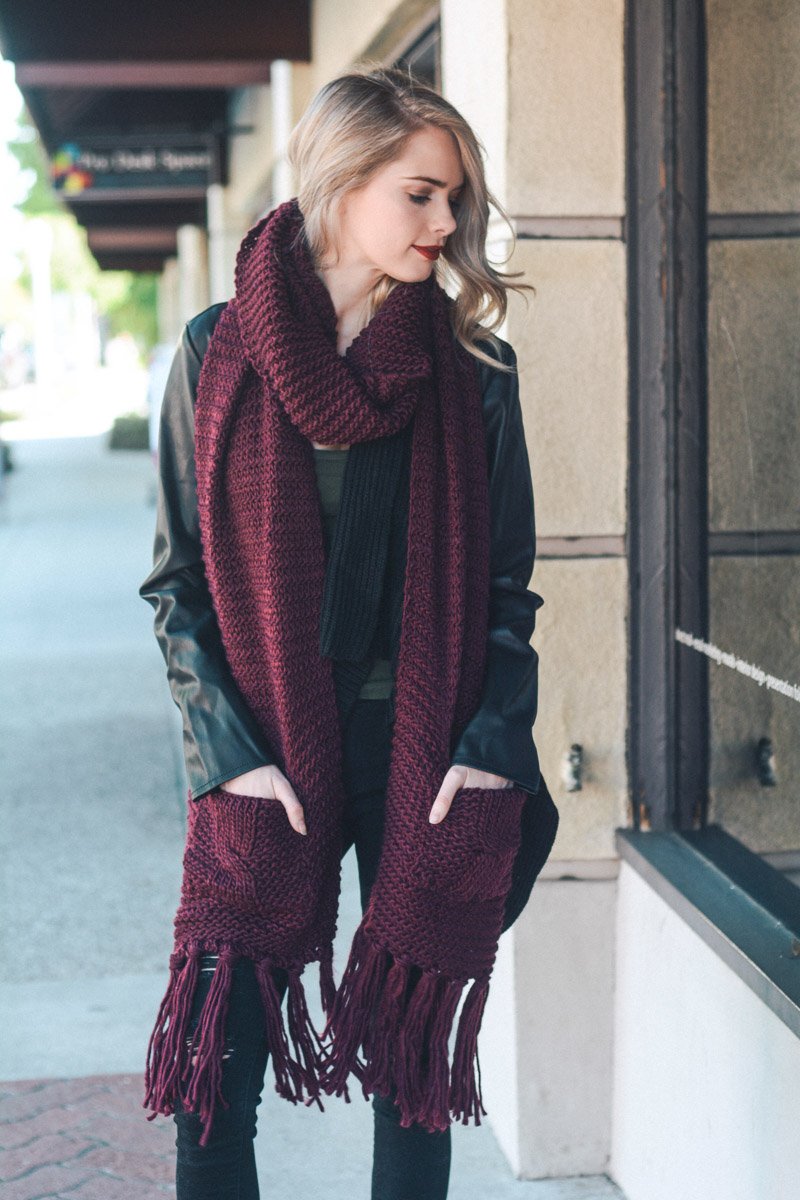 Chunky Oversized Pocket Scarf Scarves