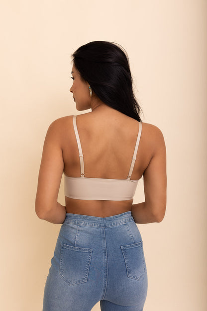 Cognac Faux Leather Crop Top from PinkyBelles Shop