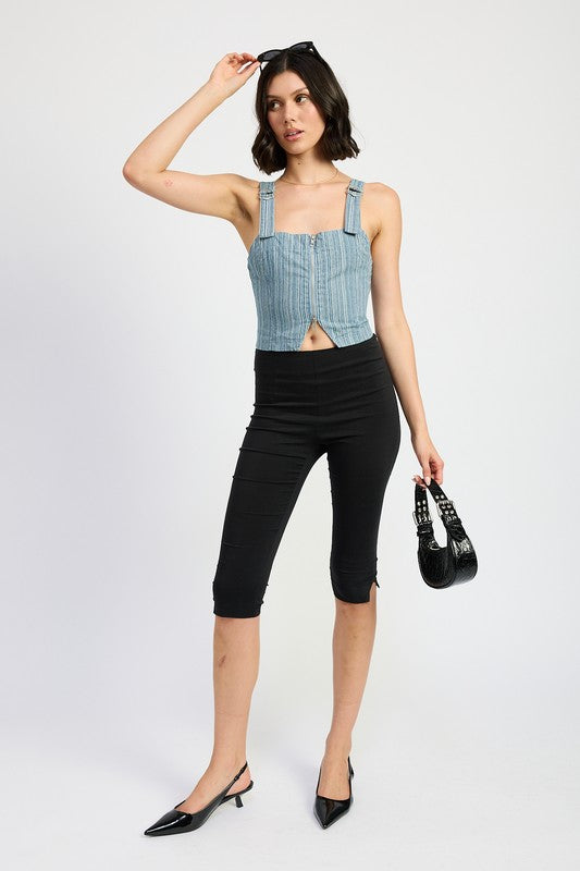 Denim Buckled Denim Bustier Crop Top from PinkyBelles Shop