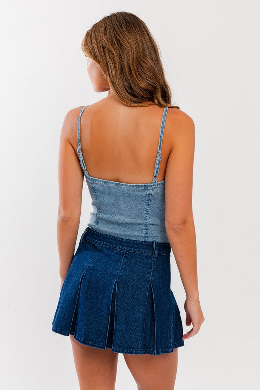 Denim Denim Bustier Bodysuit from PinkyBelles Shop