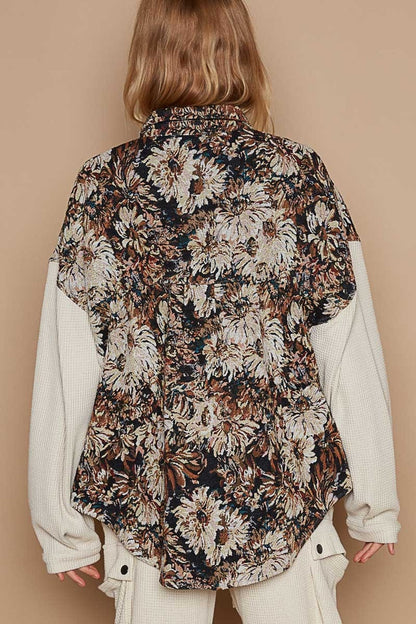 Floral Floral Jacquard Shacket from PinkyBelles Shop