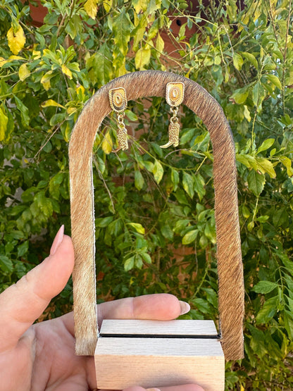 Gold Cowboy Hat & Cowboy Boot Dangle Earrings from PinkyBelles Shop