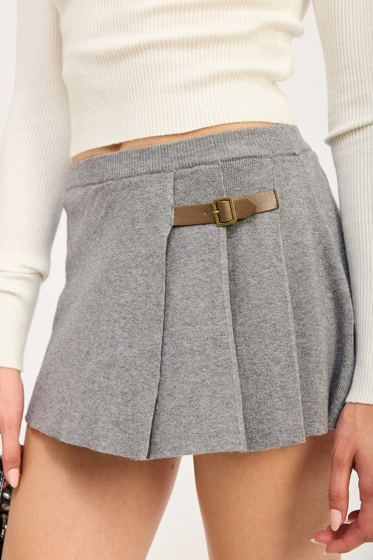 Gray Pleated Mini Skort from PinkyBelles Shop