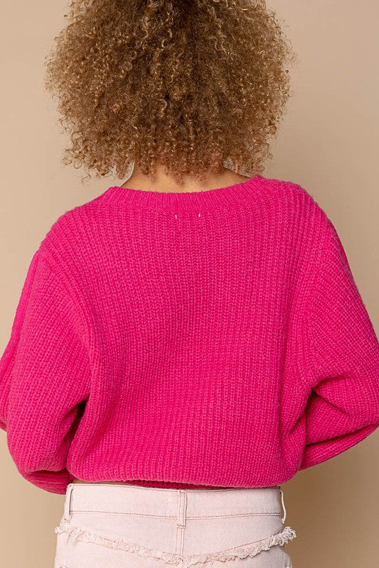 Hot Pink Oversized Round-Neck Sweater from PinkyBelles Shop