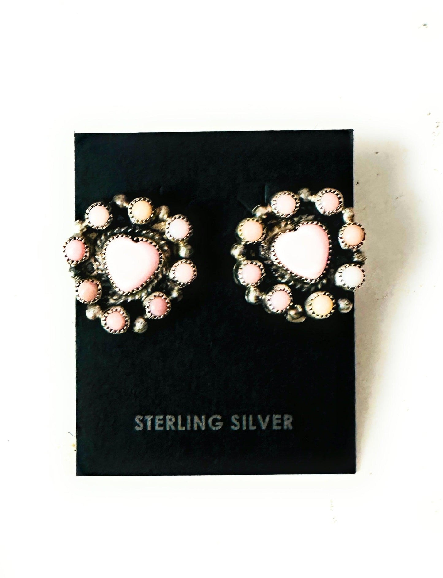 Hot Pink Pink Conch Cluster Heart-shaped Earrings from PinkyBelles Shop