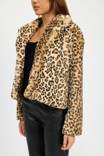 Leopard Leopard Print Faux Fur Coat from PinkyBelles Shop