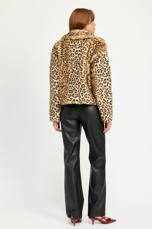 Leopard Leopard Print Faux Fur Coat from PinkyBelles Shop