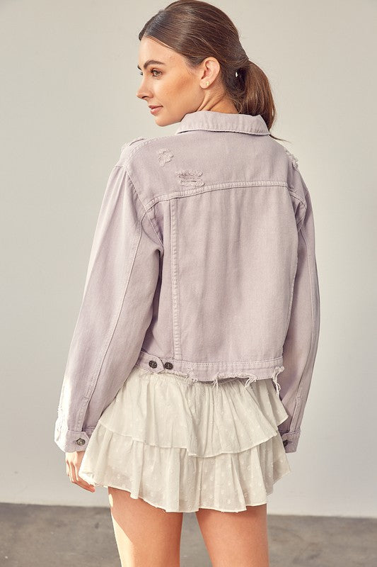 Lilac Color Denim Jacket from PinkyBelles Shop