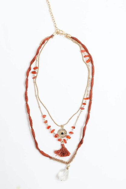 Multicolor Carnelian & Crystal Layered Necklace from PinkyBelles Shop