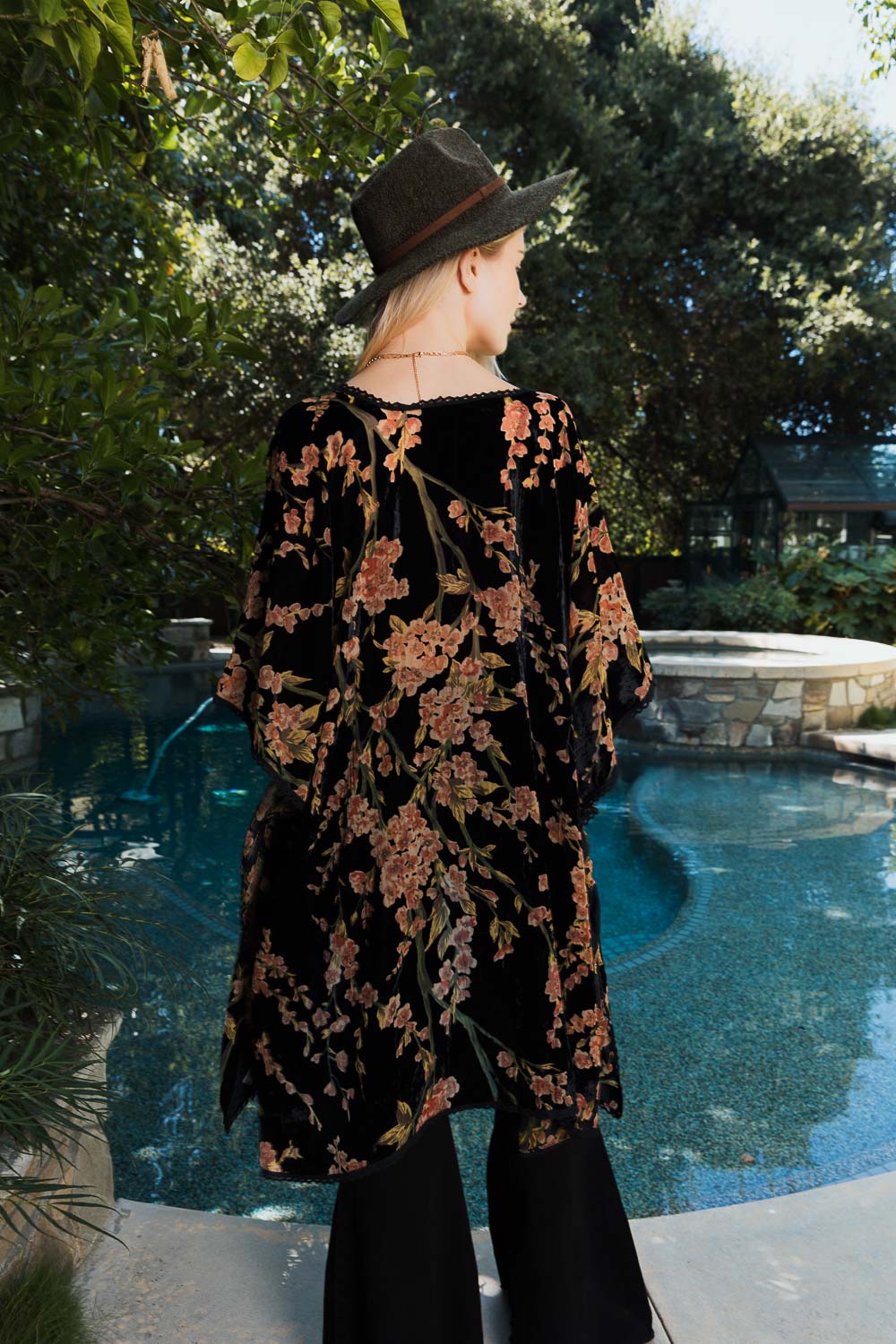 One Size Velvet Bloom Longline Kimono from PinkyBelles Shop