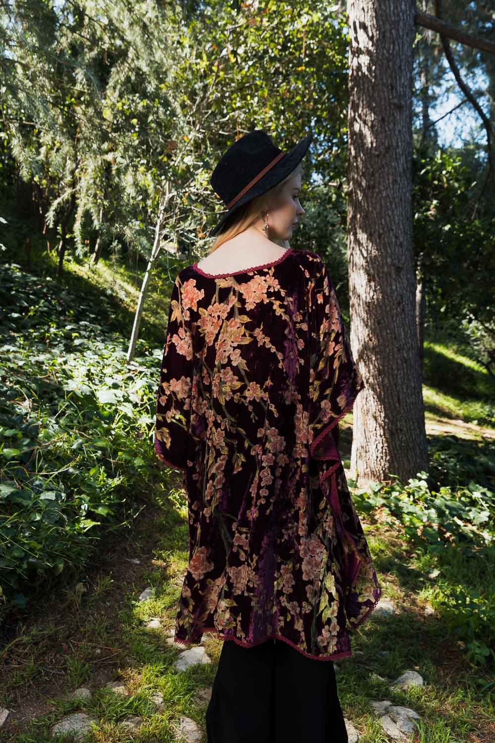 One Size Velvet Bloom Longline Kimono from PinkyBelles Shop