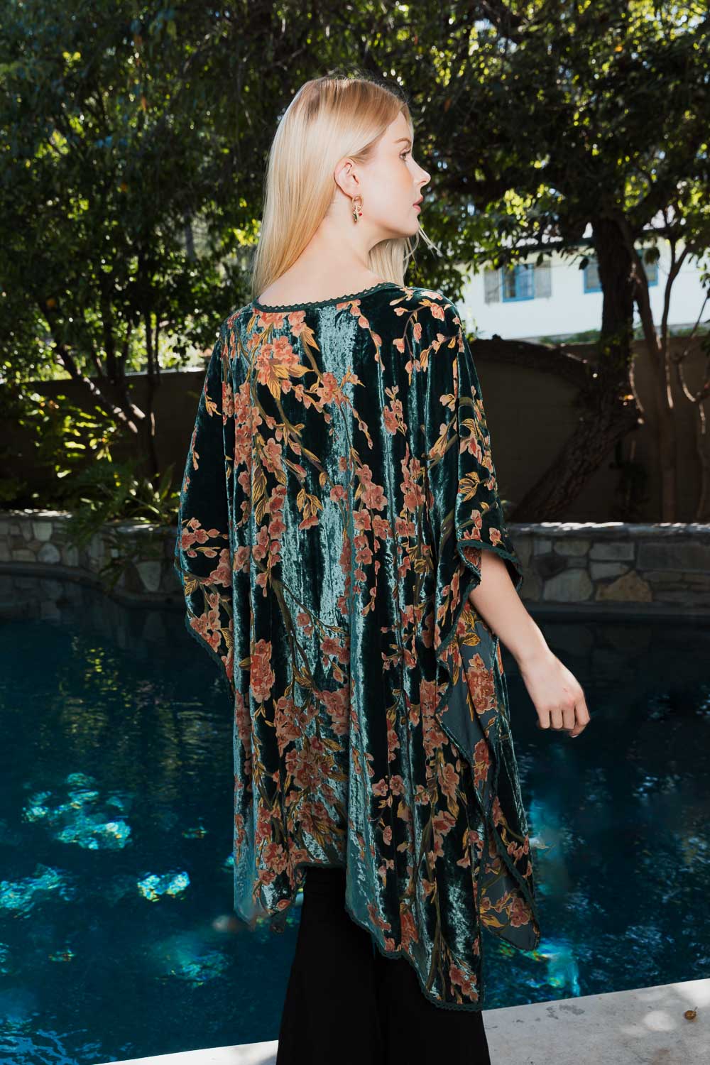 One Size Velvet Bloom Longline Kimono from PinkyBelles Shop