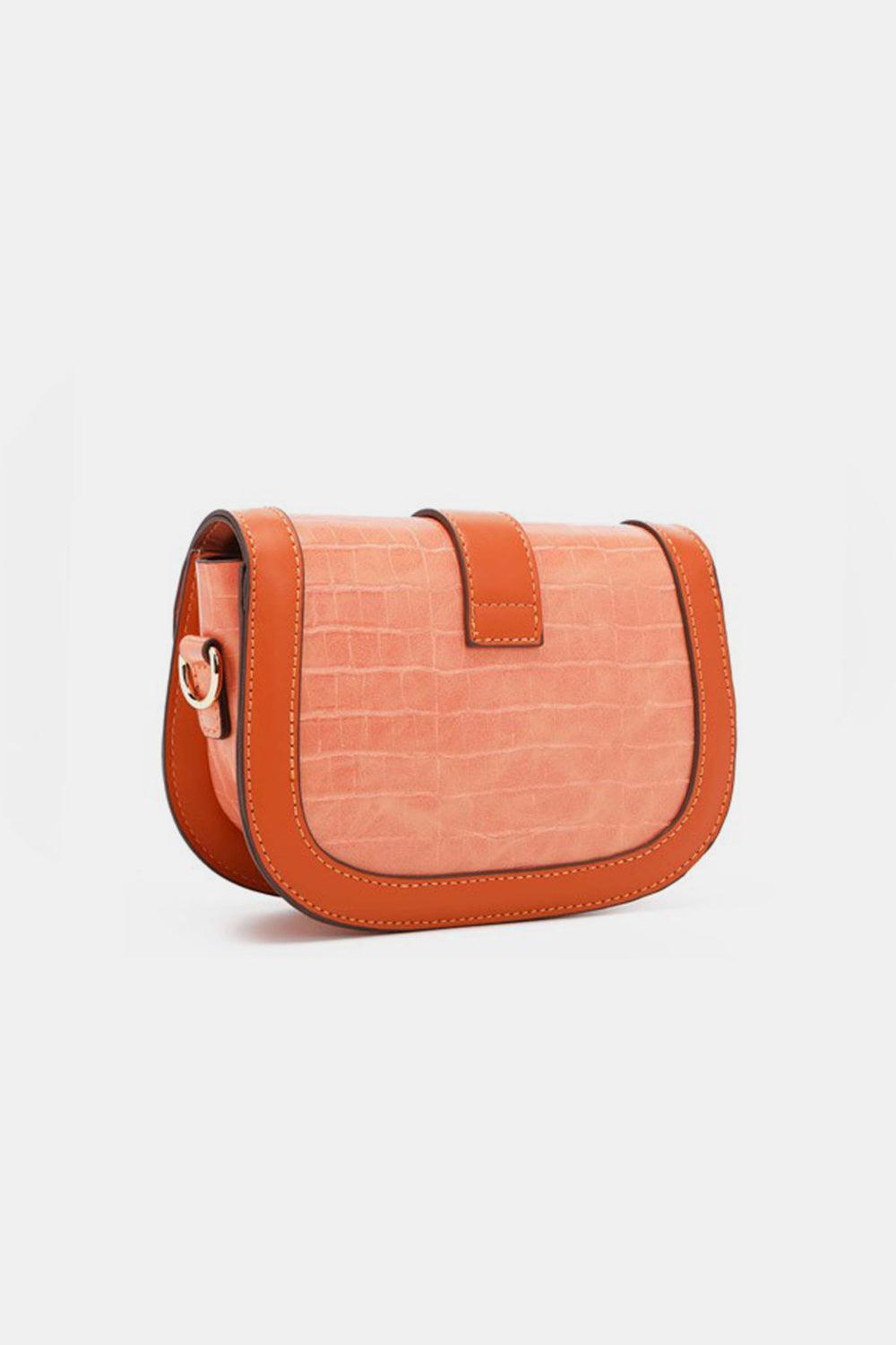 Orange Small Embossed Crossbody Bag from PinkyBelles Shop