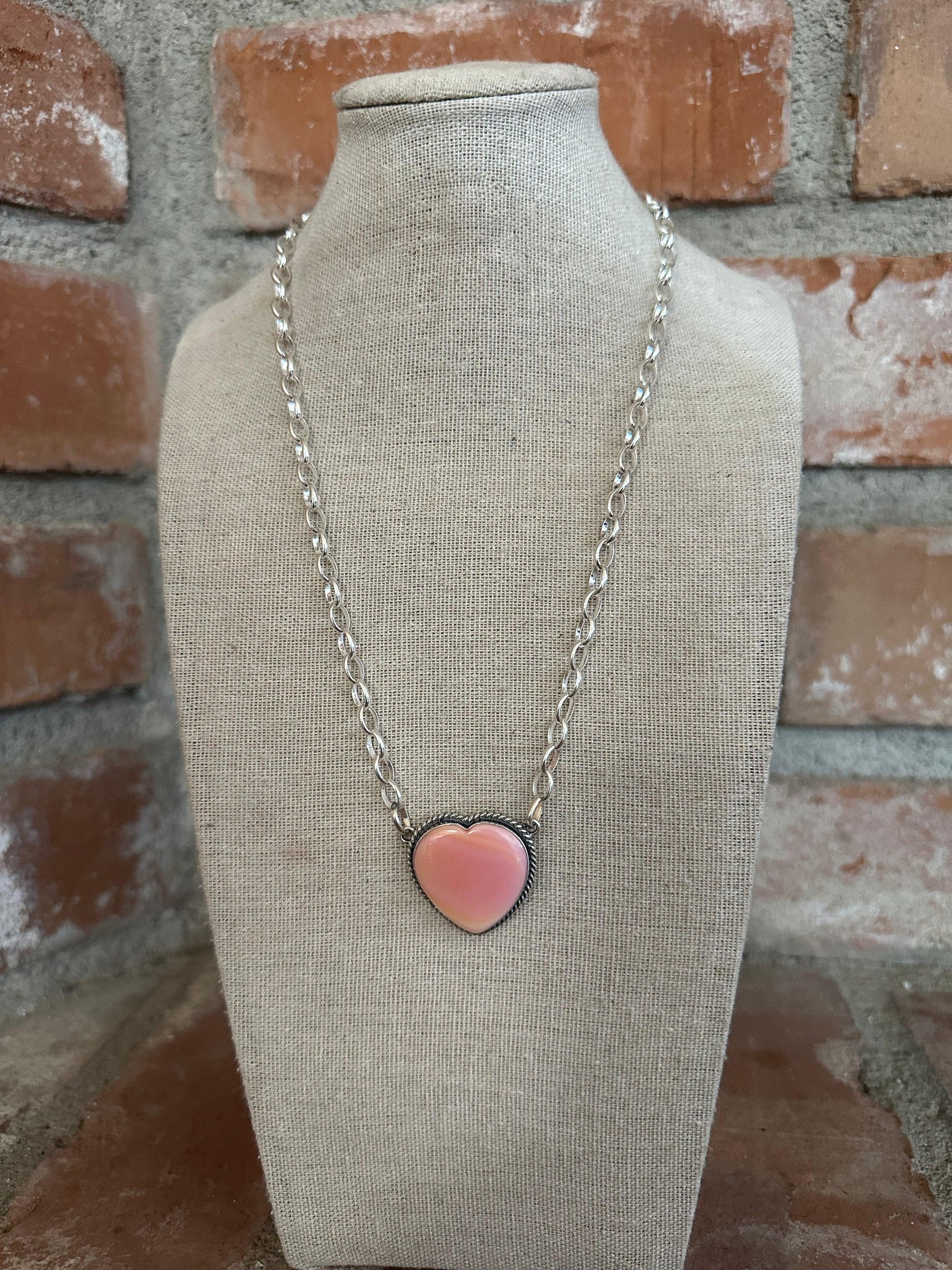 Pink Conch Pink Conch Heart-shaped Necklace from PinkyBelles Shop