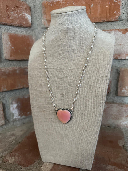 Pink Conch Pink Conch Heart-shaped Necklace from PinkyBelles Shop