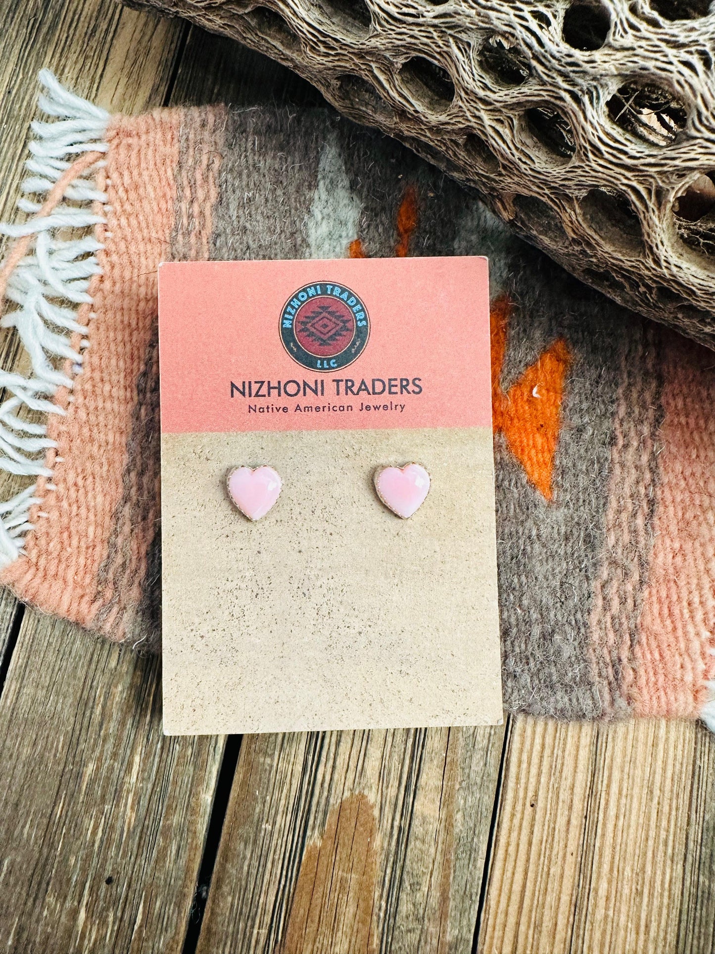 Pink Pink Conch Heart-shaped Stud Earrings from PinkyBelles Shop