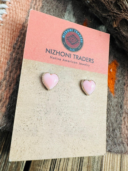 Pink Pink Conch Heart-shaped Stud Earrings from PinkyBelles Shop