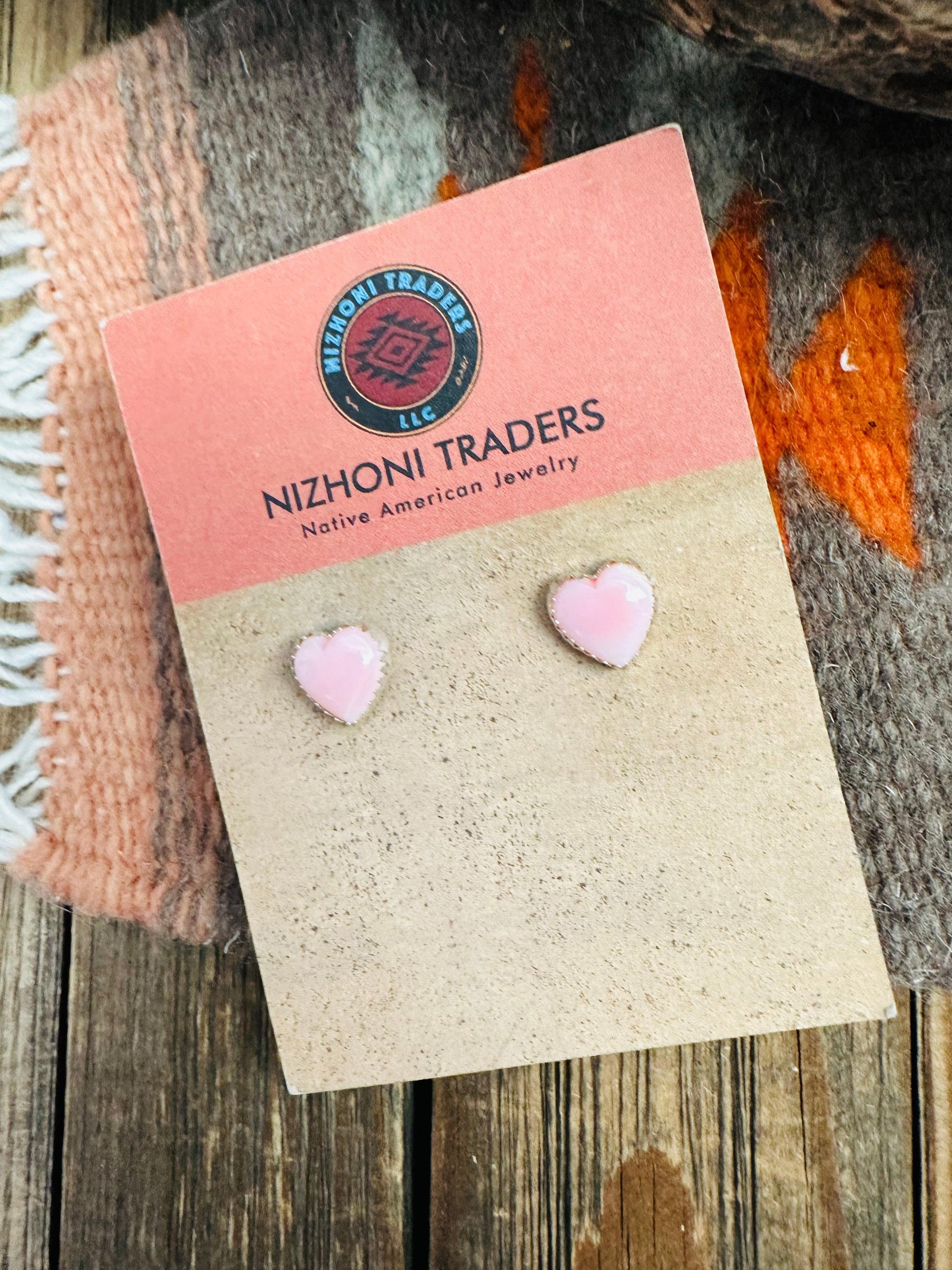 Pink Pink Conch Heart-shaped Stud Earrings from PinkyBelles Shop