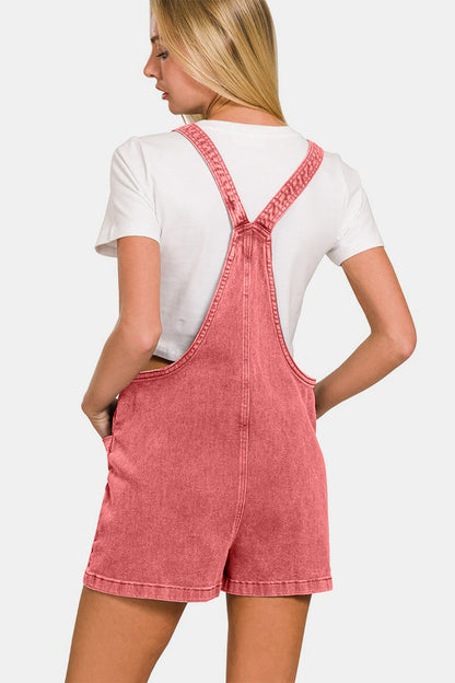 Pink Pink Denim Overall Shorts from PinkyBelles Shop