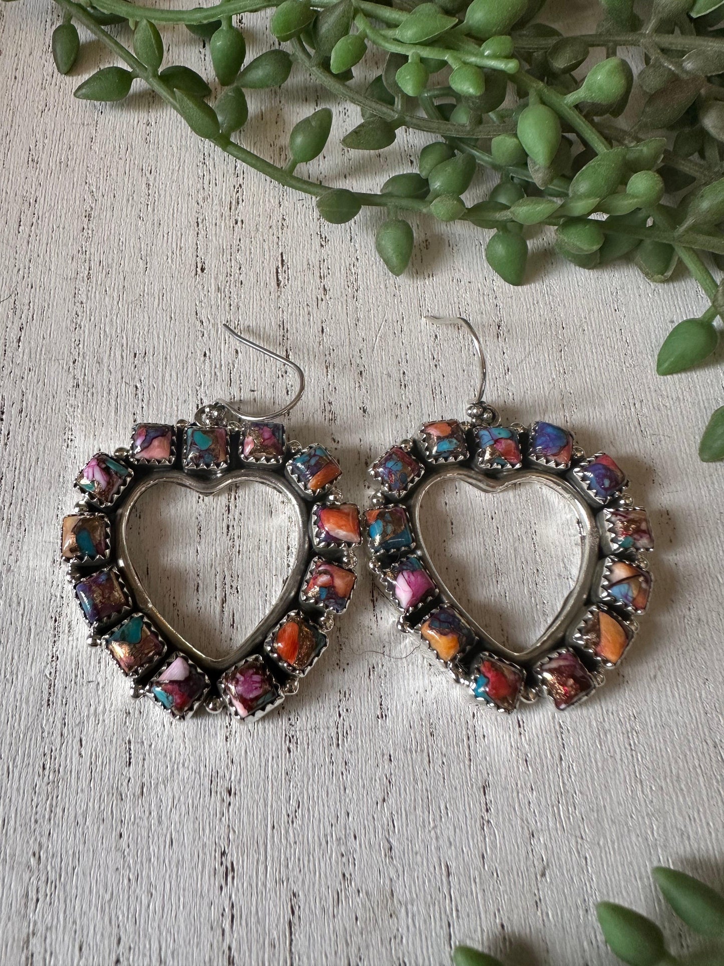 Pink Pink Heart-shaped Hoop Dangle Earrings from PinkyBelles Shop