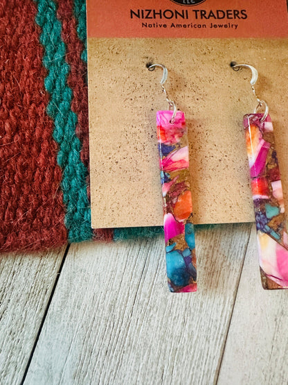 Pink Pink Mojave Slab Dangle Earrings from PinkyBelles Shop