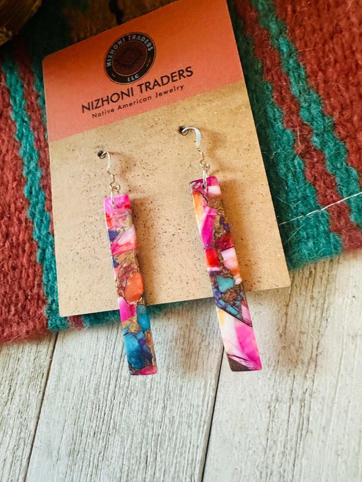 Pink Pink Mojave Slab Dangle Earrings from PinkyBelles Shop