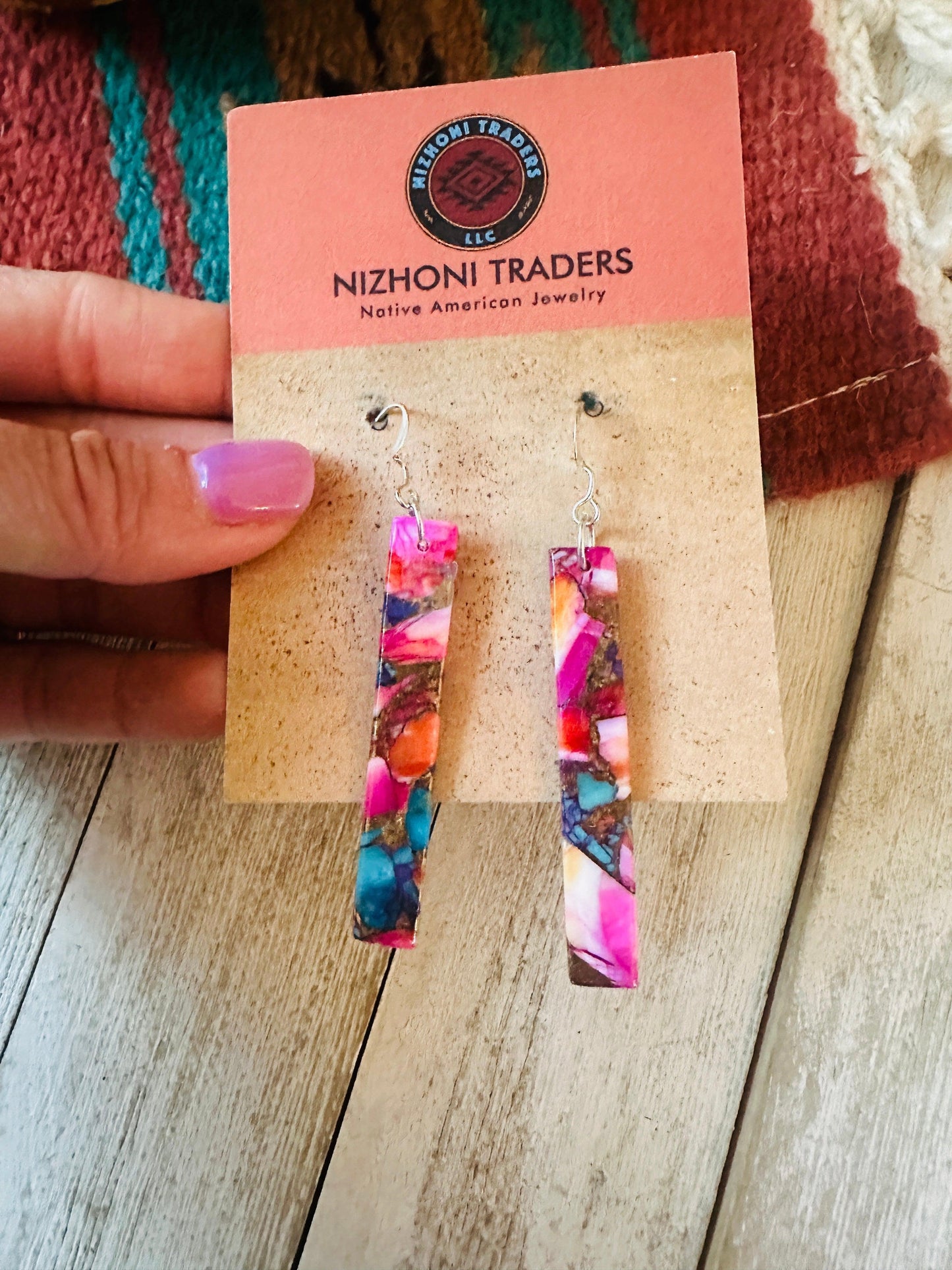 Pink Pink Mojave Slab Dangle Earrings from PinkyBelles Shop