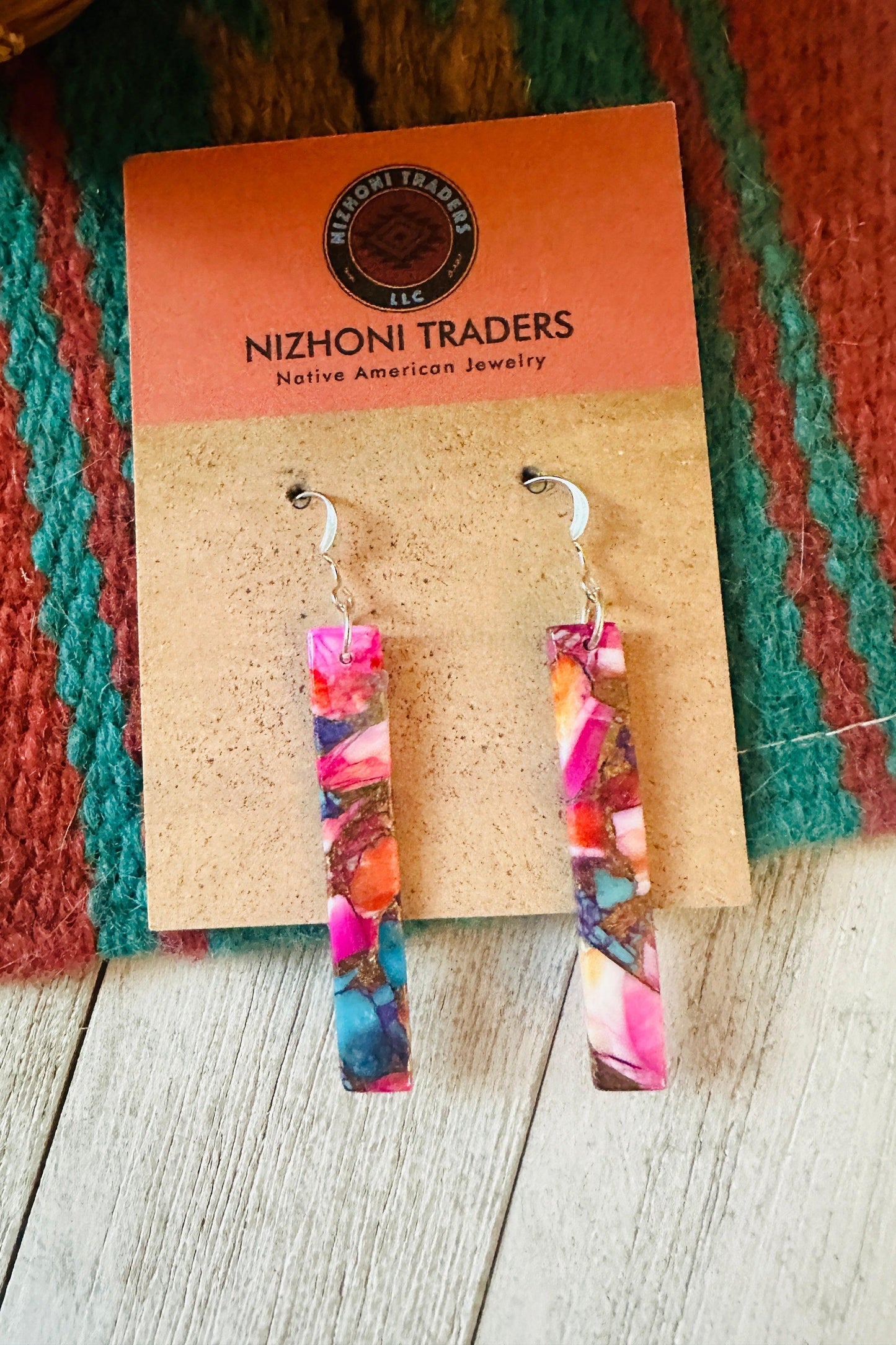 Pink Pink Mojave Slab Dangle Earrings from PinkyBelles Shop