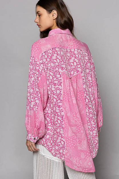 Pink Pink Paisley Print Shirt from PinkyBelles Shop