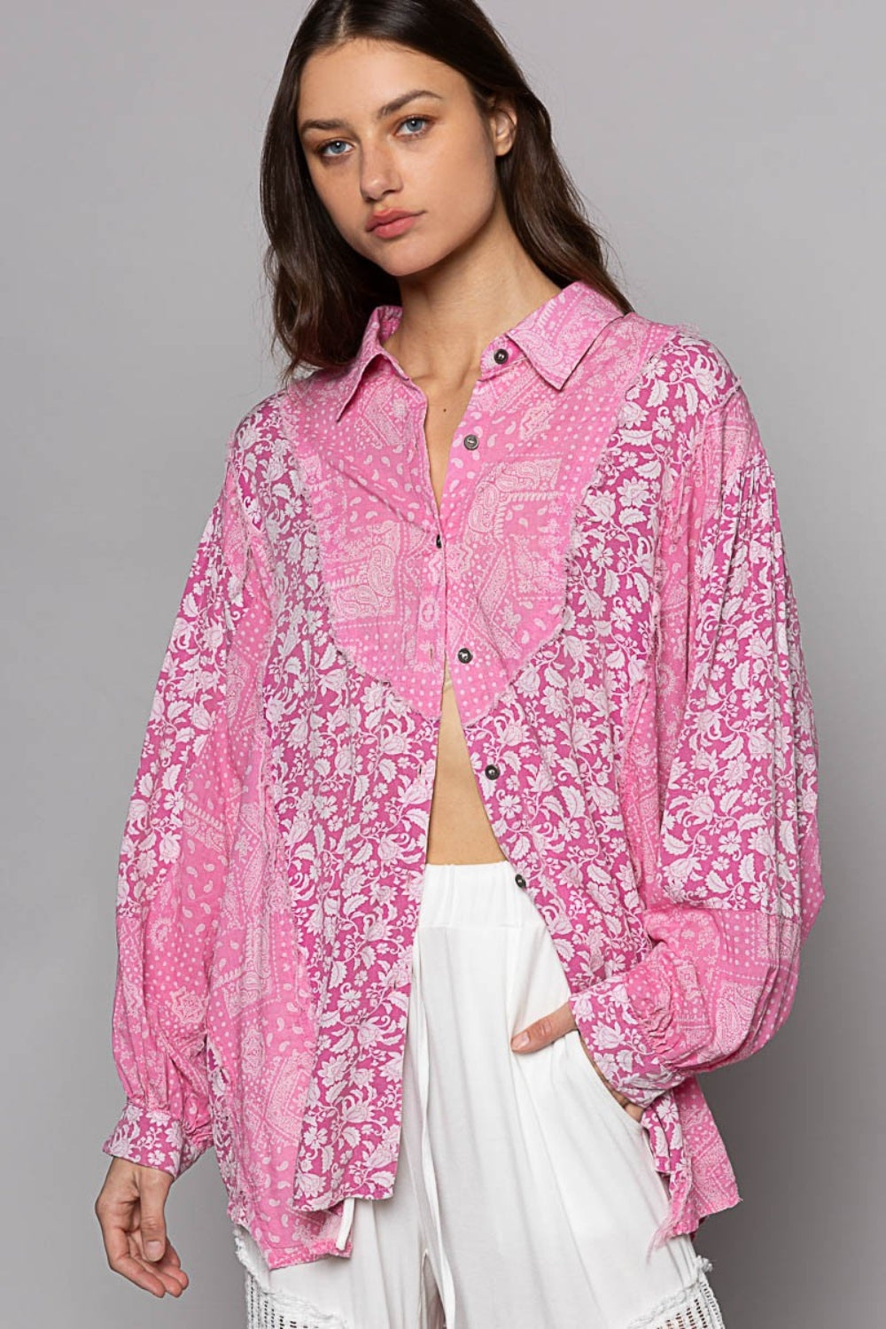 Pink Pink Paisley Print Shirt from PinkyBelles Shop