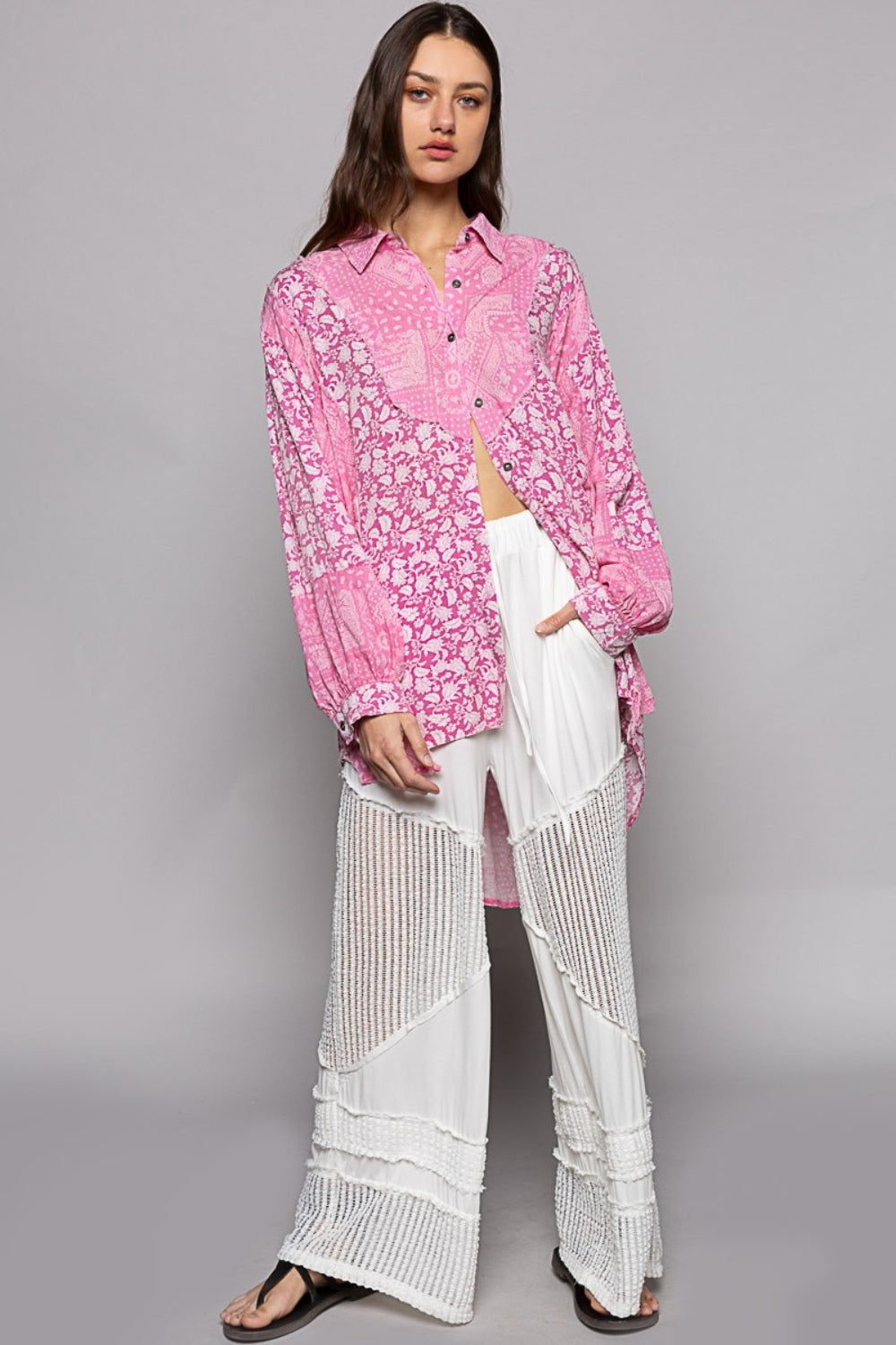 Pink Pink Paisley Print Shirt from PinkyBelles Shop