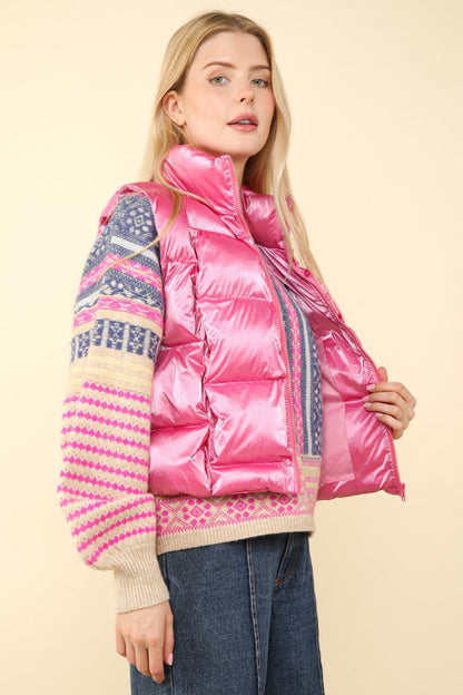 Pink Shiny Metallic Puffer Vest from PinkyBelles Shop